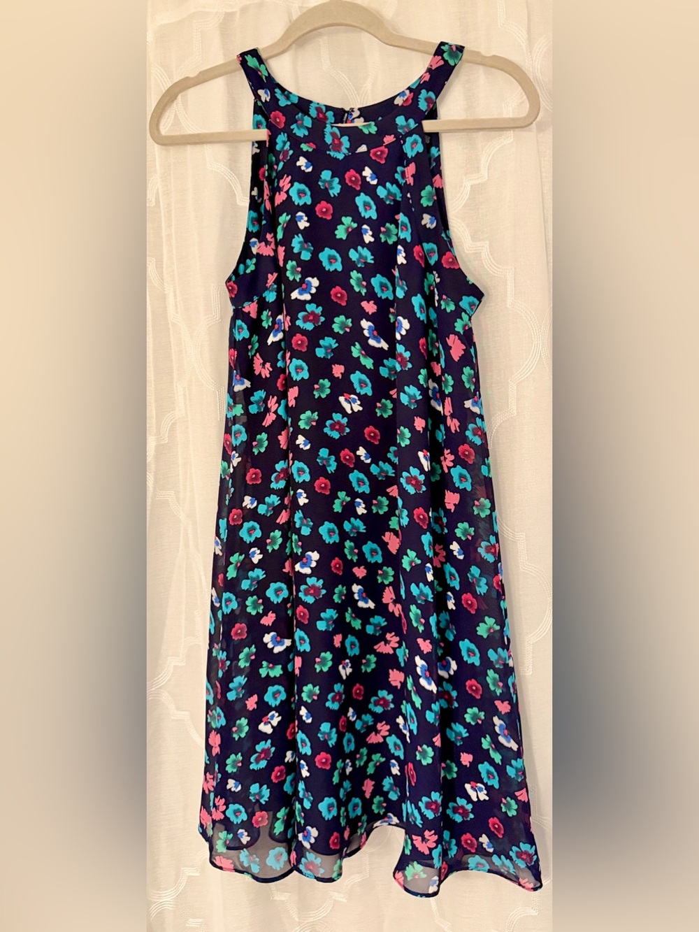 Betsey Johnson Navy Floral Swing Dress Size Small - Picture 4 of 8